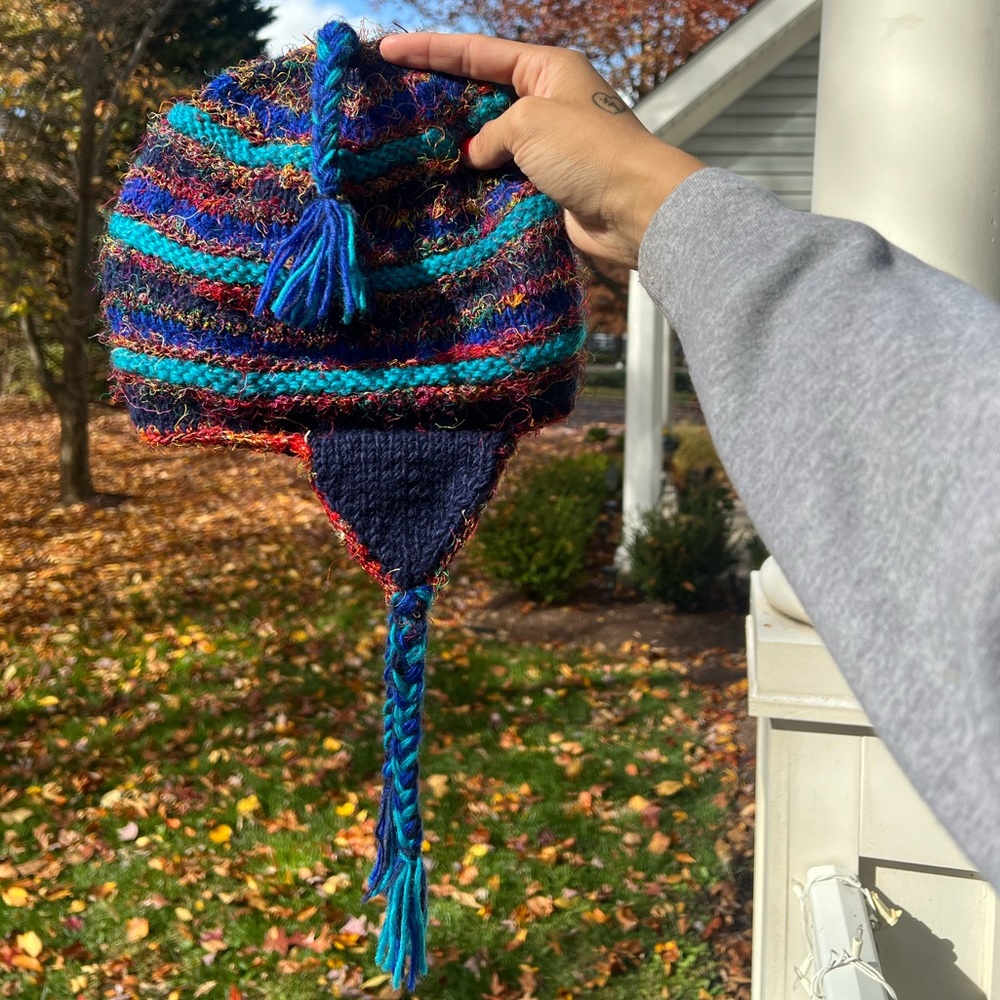 Blue knitted hat